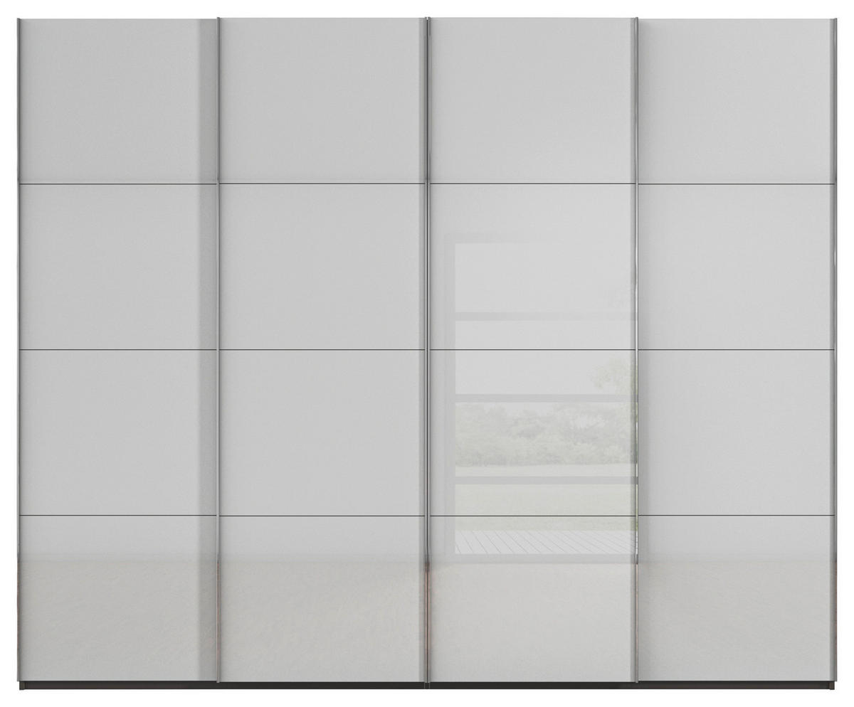 SCHWEBETÜRENSCHRANK 271/223/68 cm 4-türig Graphitfarben, Grau  - Chromfarben/Graphitfarben, Design, Glas/Holzwerkstoff (271/223/68cm) - Novel