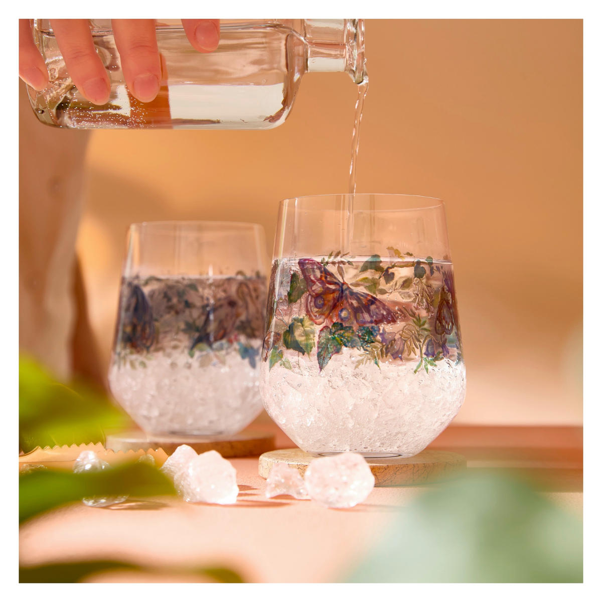GINGLAS 710 ml 2-teilig  - Blau/Transparent, Design, Glas (10,2/12,4cm) - Ritzenhoff