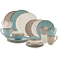 KOMBISERVICE Türkis, Weiß, Taupe 24-teilig Urban Life  - Türkis/Taupe, Design, Keramik - Landscape