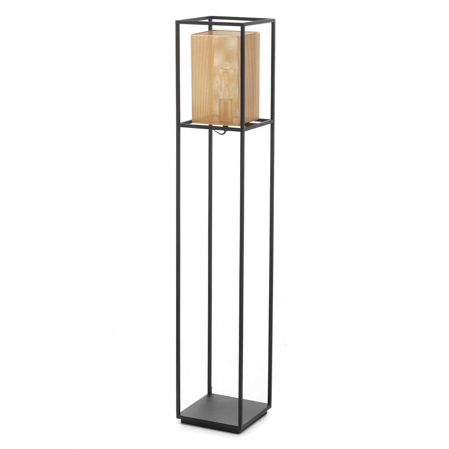 XXXLutz Stehleuchte Gold, Schwarz 22x123x22 cm