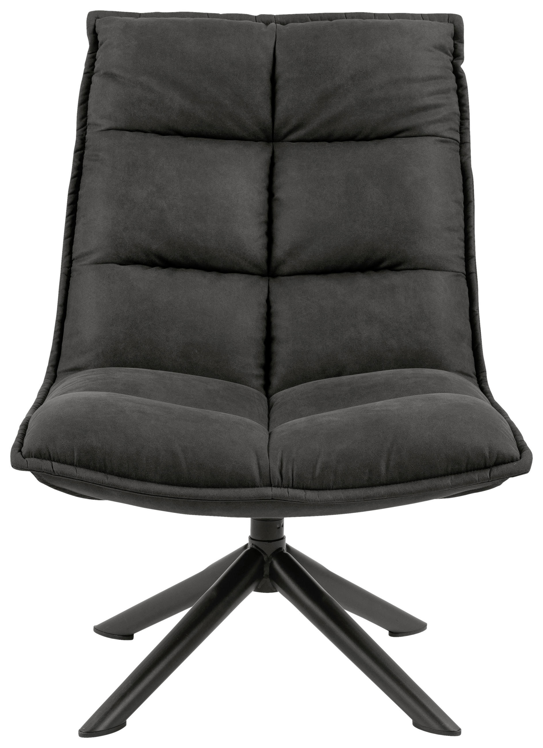 FÅTÖLJ i textil svart, antracit  - svart/antracit, Klassisk, metall/textil (82/70/95cm) - Hom`in