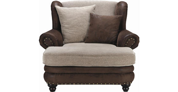 XXL-SESSEL - Beige/Braun, ROMANTIK / LANDHAUS (125/100/140cm) - Landscape