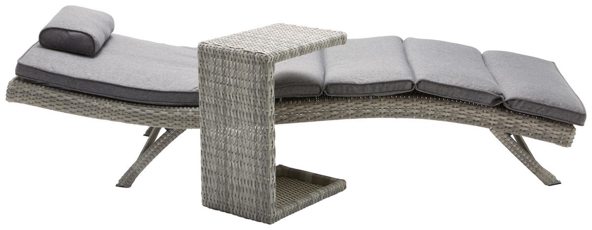 ȘEZLONG PENTRU GRĂDINĂ - gri, Konventionell, plastic/metal (71/39/200cm) - Ambia Garden