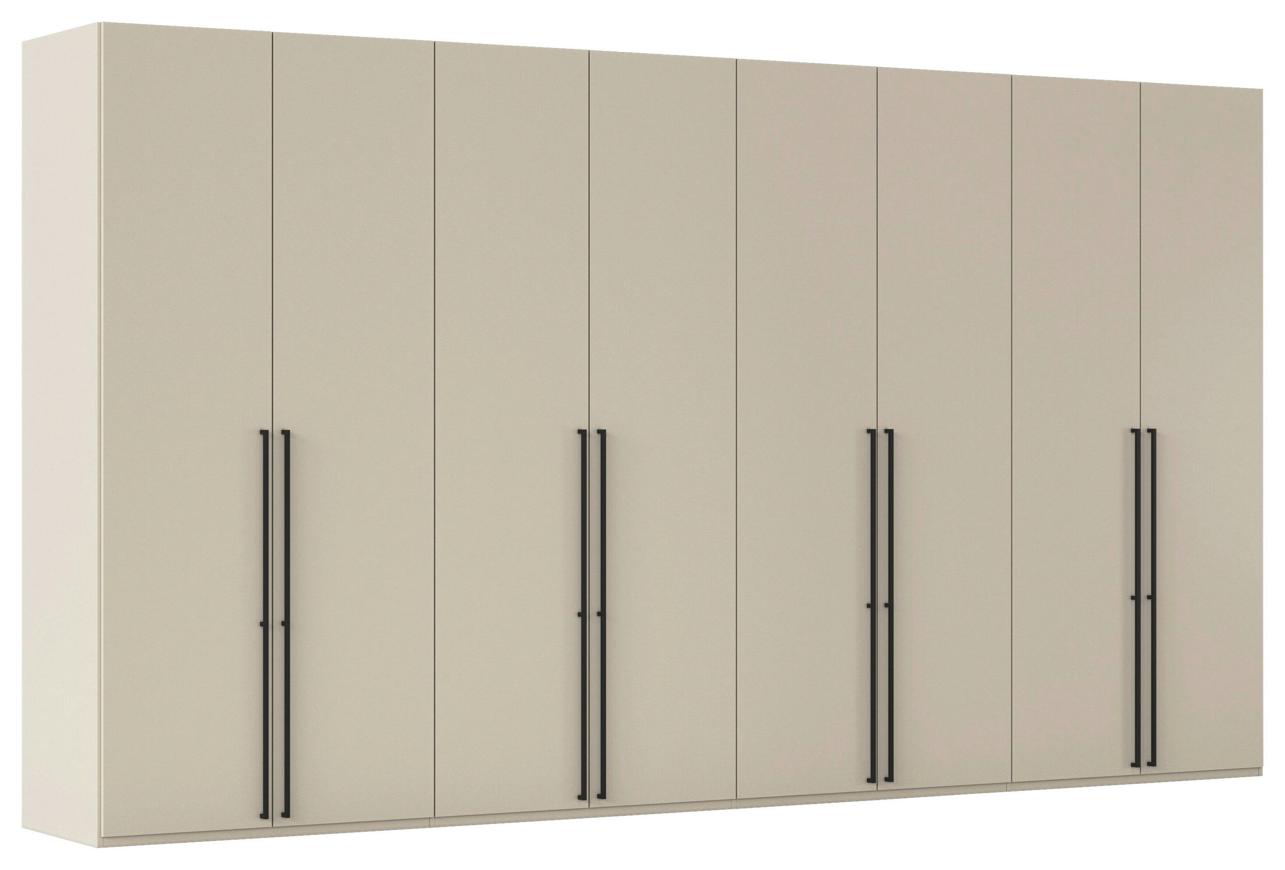 DREHTÜRENSCHRANK 400/235/61 cm,  in Champagner, 8-türig  - Champagner/Schwarz, Basics, Holzwerkstoff/Metall (400/235/61cm) - Novel