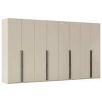 DREHTÜRENSCHRANK 400/223/61 cm,  in Champagner, 8-türig  - Champagner/Schwarz, Basics, Holzwerkstoff/Metall (400/223/61cm) - Novel