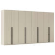 DREHTÜRENSCHRANK 400/223/61 cm,  in Champagner, 8-türig  - Champagner/Schwarz, Basics, Holzwerkstoff/Metall (400/223/61cm) - Novel