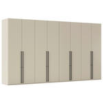 DREHTÜRENSCHRANK 400/223/61 cm,  in Champagner, 8-türig  - Champagner/Schwarz, Basics, Holzwerkstoff/Metall (400/223/61cm) - Novel