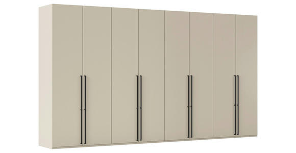 DREHTÜRENSCHRANK 400/223/61 cm,  in Champagner, 8-türig  - Champagner/Schwarz, Basics, Holzwerkstoff/Metall (400/223/61cm) - Novel