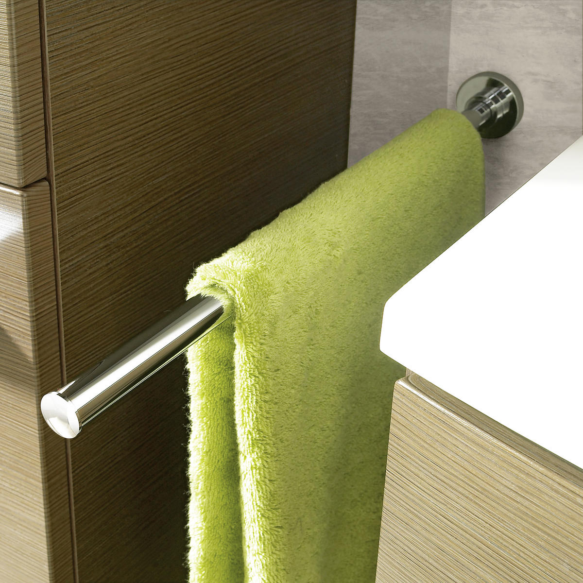 HANDTUCHHALTER  - Chromfarben, Design, Metall (35cm) - Sadena