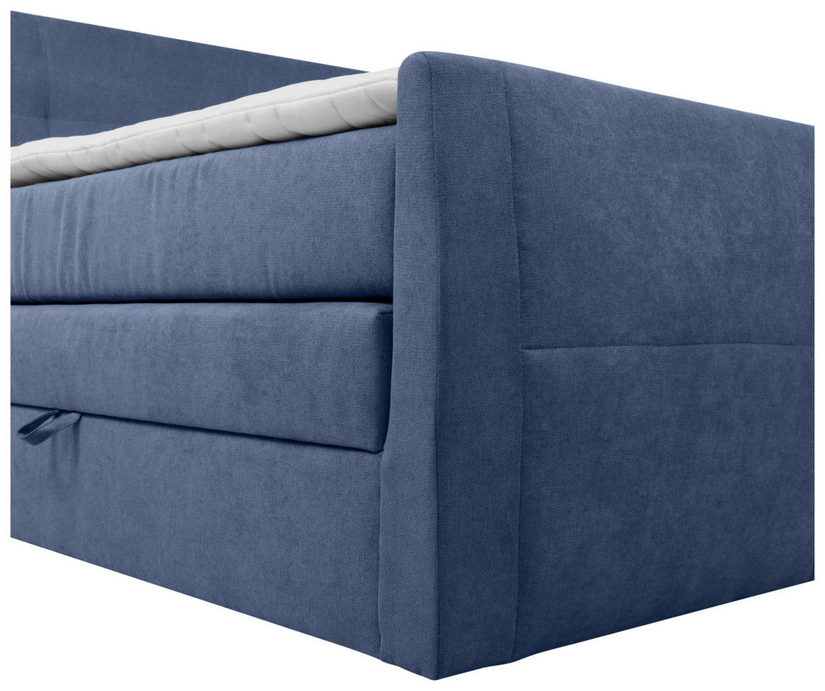BOXSPRINGBETT 180/200 cm  in Blau  - Blau/Schwarz, KONVENTIONELL, Kunststoff/Textil (180/200cm) - Boxxx