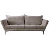 SOFA in Velours Grau  - Schwarz/Grau, Design, Textil/Metall (225/86/95cm) - MID.YOU