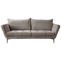 SOFA in Velours Grau  - Schwarz/Grau, Design, Textil/Metall (225/86/95cm) - MID.YOU