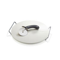 KAMEN ZA PIZZU  metal, plastika, kamen  Darioso  - prirodne boje/boje oplemenjenog čelika, Basics, kamen/metal (33cm) - Gefu