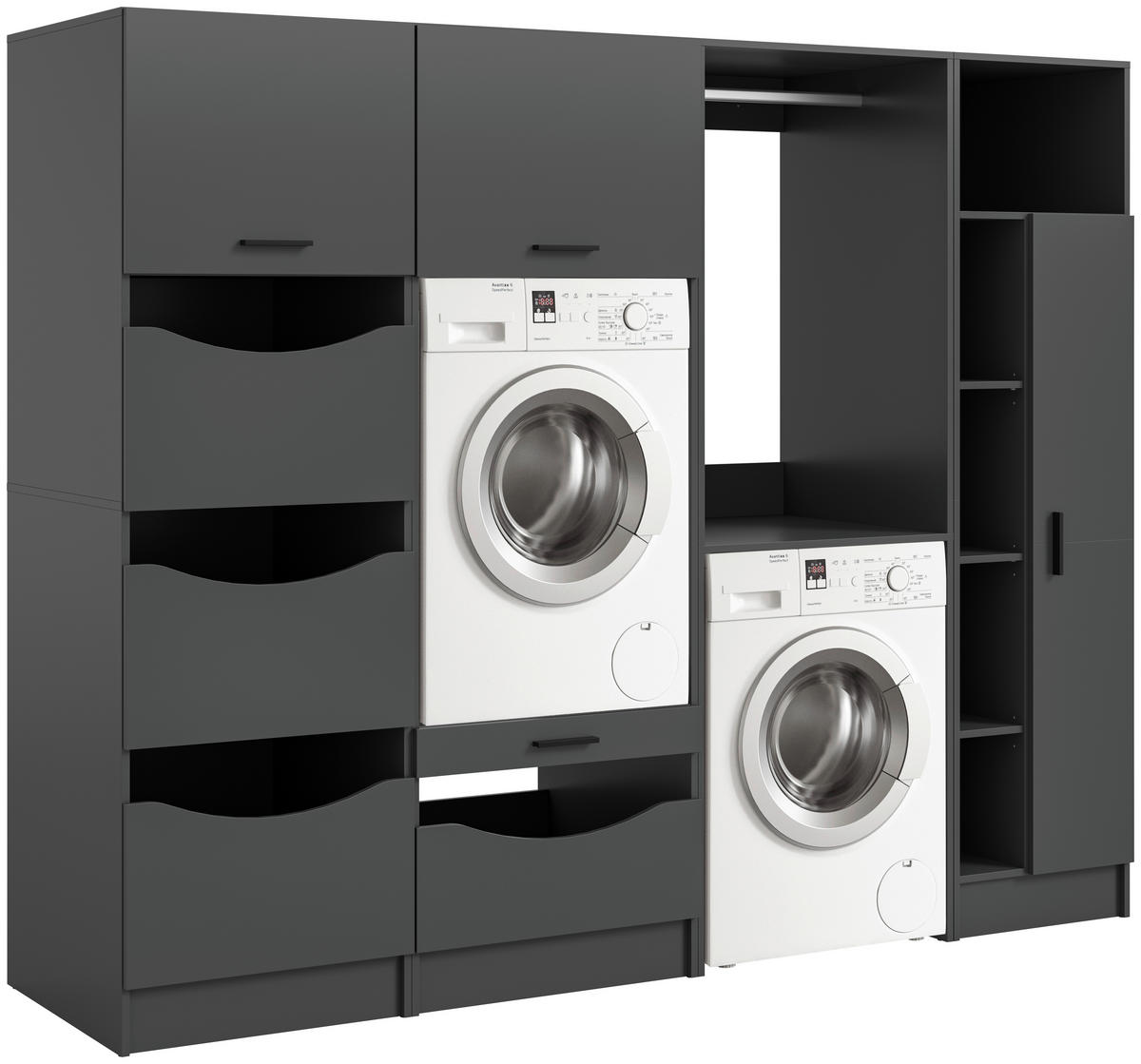 HAUSWIRTSCHAFTSRAUM 242/195/68 cm  in Anthrazit  - Anthrazit, Basics, Holzwerkstoff (242/195/68cm) - MID.YOU