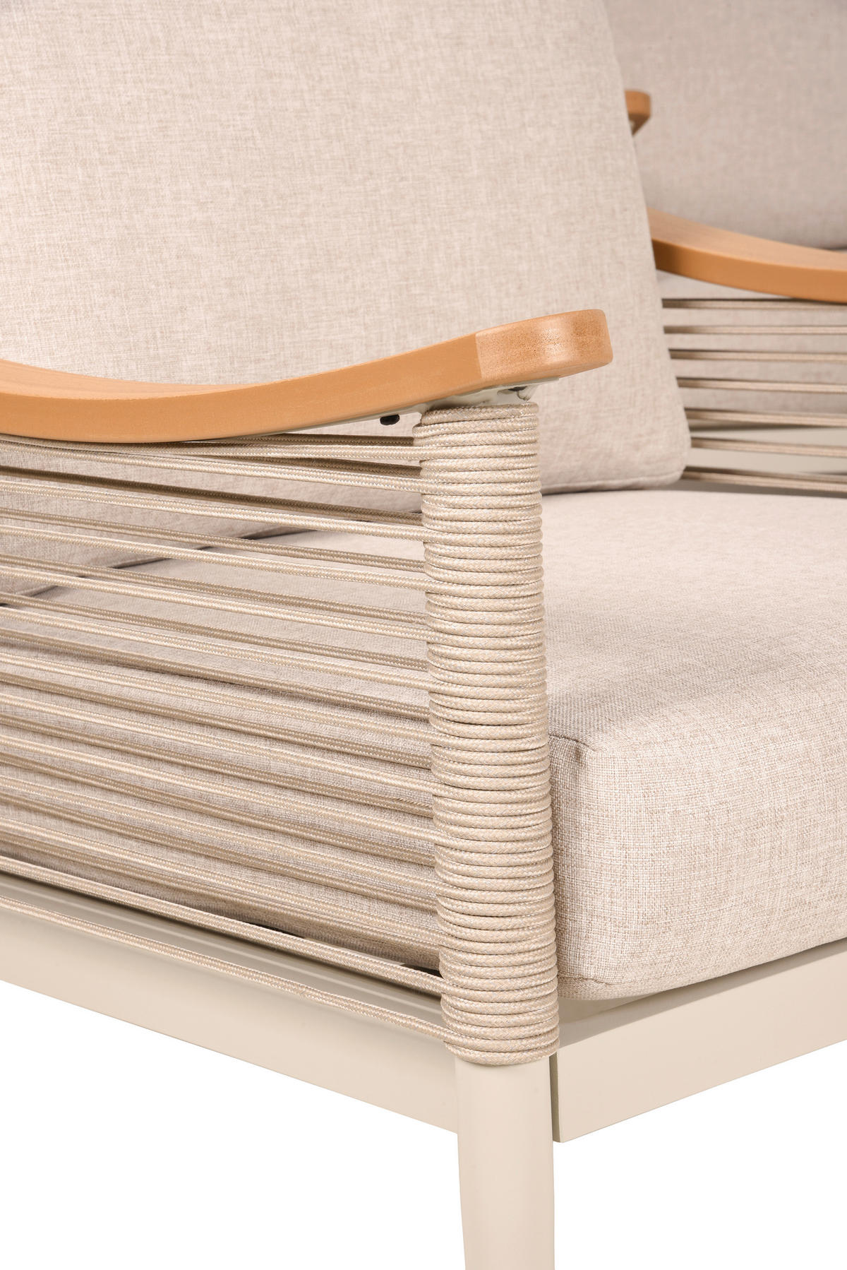 GARTENSET 5-teilig Aluminium 5-teilig  - Sandfarben/Beige, MODERN, Kunststoff/Textil - Gardenson