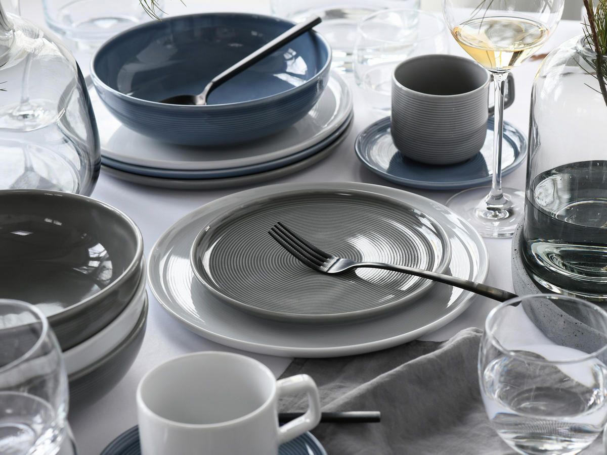 KOMBISERVICE Session Urban 30-teilig  - Graublau/Weiß, Basics, Keramik - Creatable