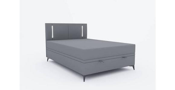 BOXBETT 140/200 cm  in Dunkelgrau  - Dunkelgrau/Schwarz, KONVENTIONELL, Textil/Metall (140/200cm) - Carryhome