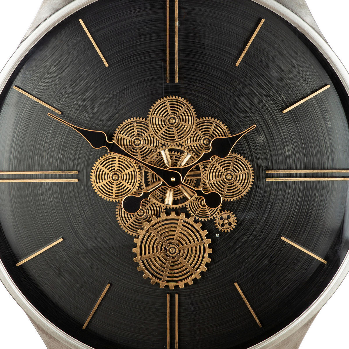 WANDUHR TIMING Schwarz, Silberfarben, Goldfarben 62,5/99.5/8.5 cm  - Silberfarben/Goldfarben, Basics, Glas/Metall (62,5/99.5/8.5cm)
