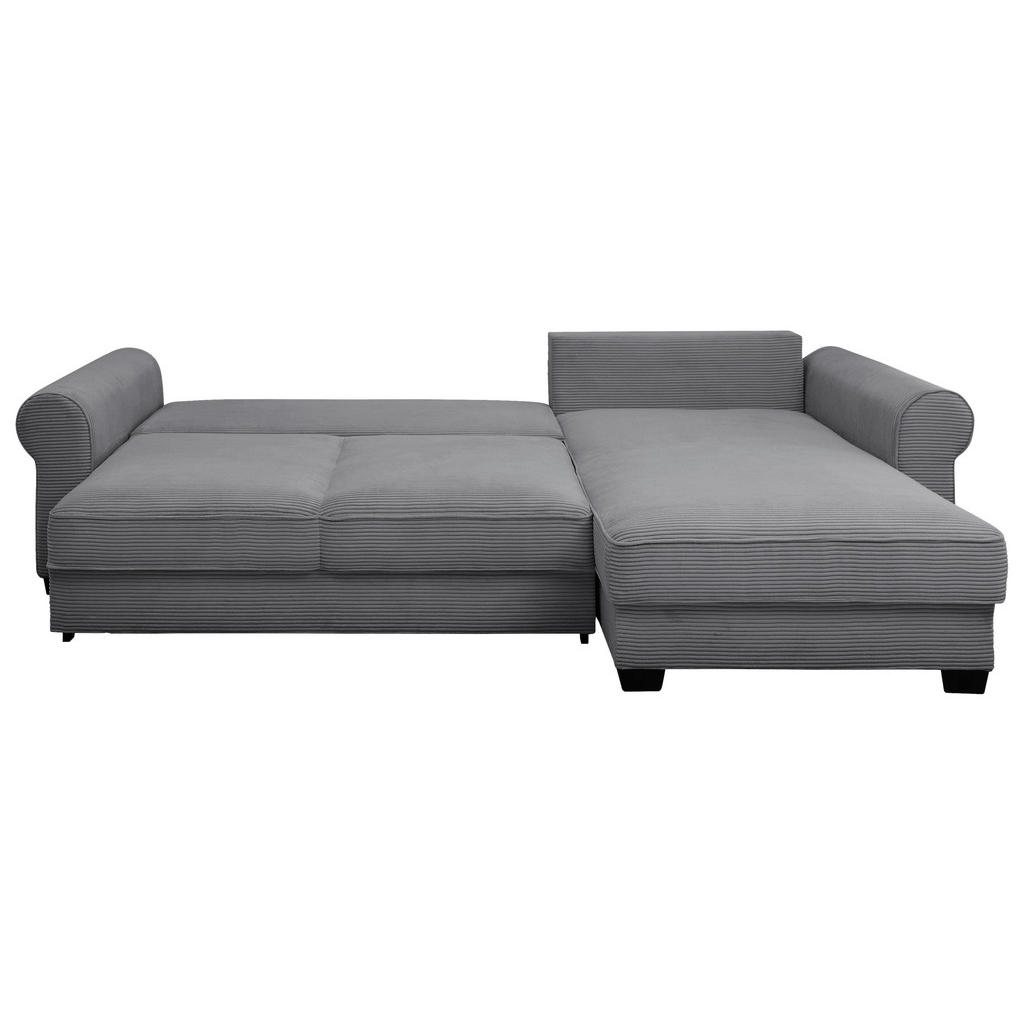 Thumbnail - Hom`in Ecksofa, Dunkelgrau, Textil, 3-Sitzer, Füllung: Polyester, Ottomane rechts, seitenverkehrt montierbar, L-Form, 31...