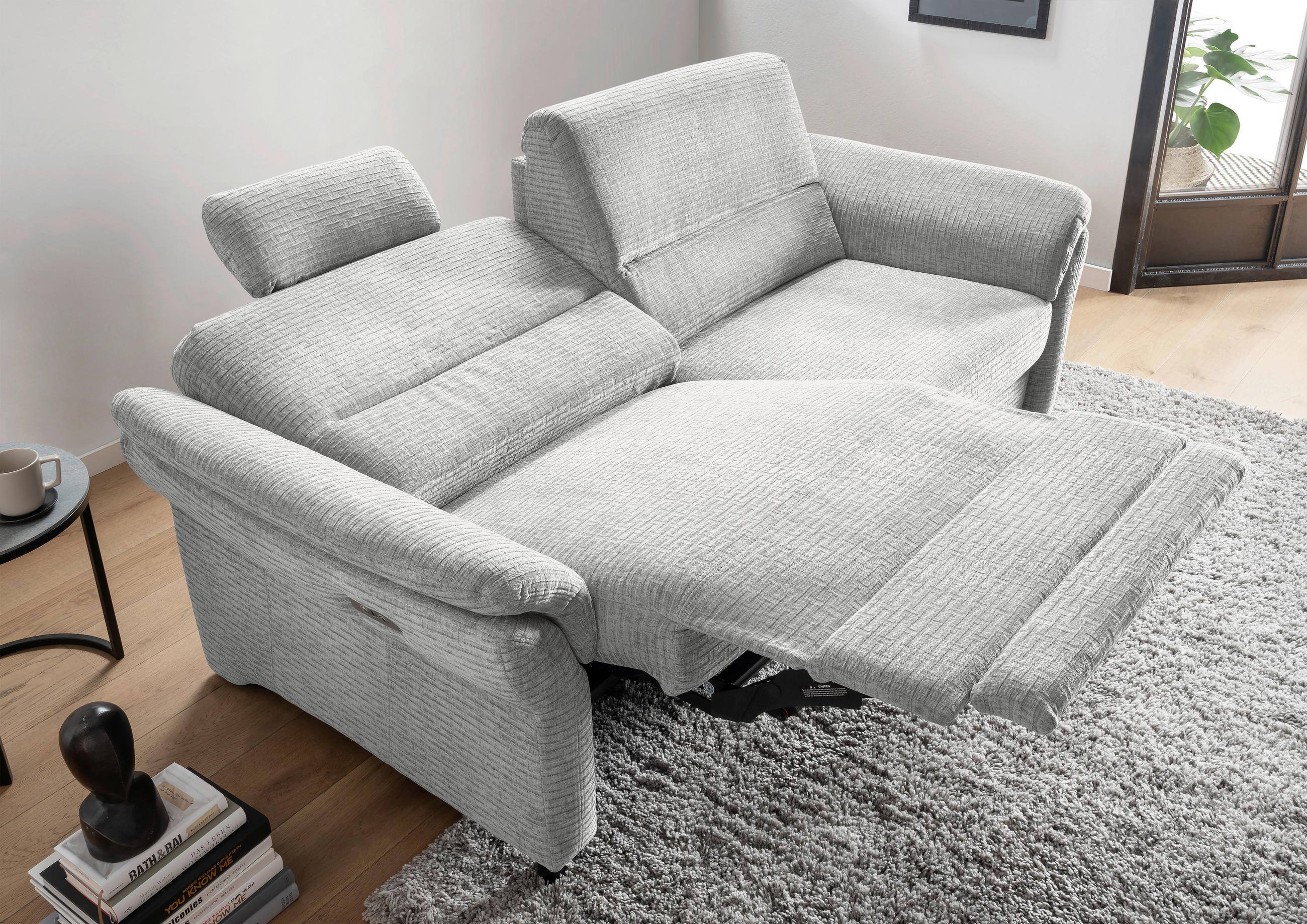 3-SITZER-SOFA Mikrofaser Weiß  - Schwarz/Weiß, MODERN, Holz/Textil (192/90/89cm) - Livetastic
