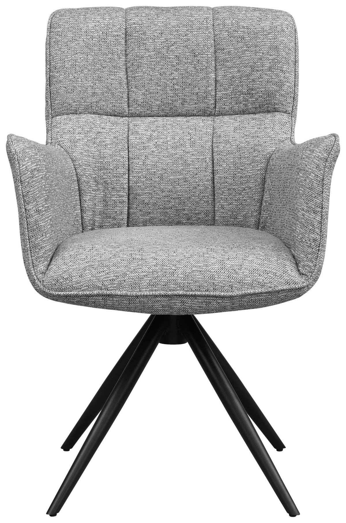 STOL MED ARMSTÖD järn vävt tyg  - ljusgrå/svart, Design, metall/textil (61/89/63.5cm) - Carryhome