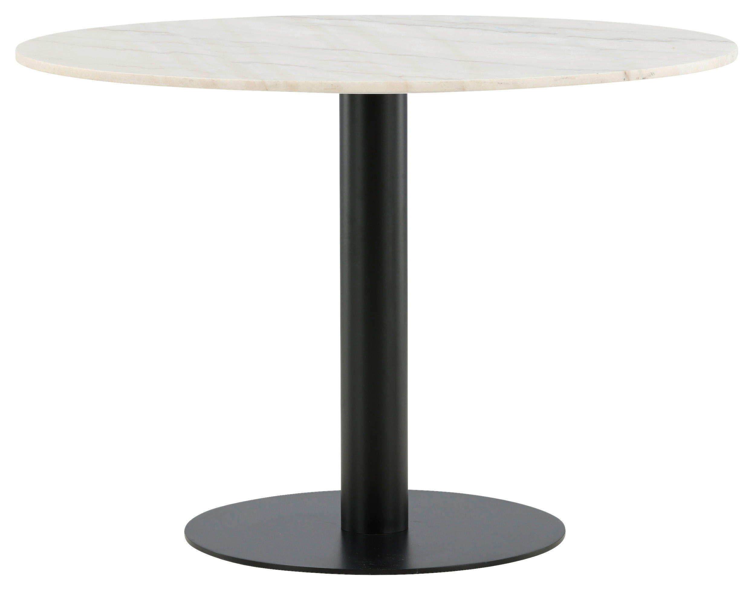 ESSTISCH in Metall, Stein 106/106/75 cm  - Schwarz/Weiß, Design, Stein/Metall (106/106/75cm) - Livetastic