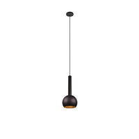 HÄNGELEUCHTE 20/200 cm  - Schwarz, Design, Leder/Metall (20/200cm) - Cinque