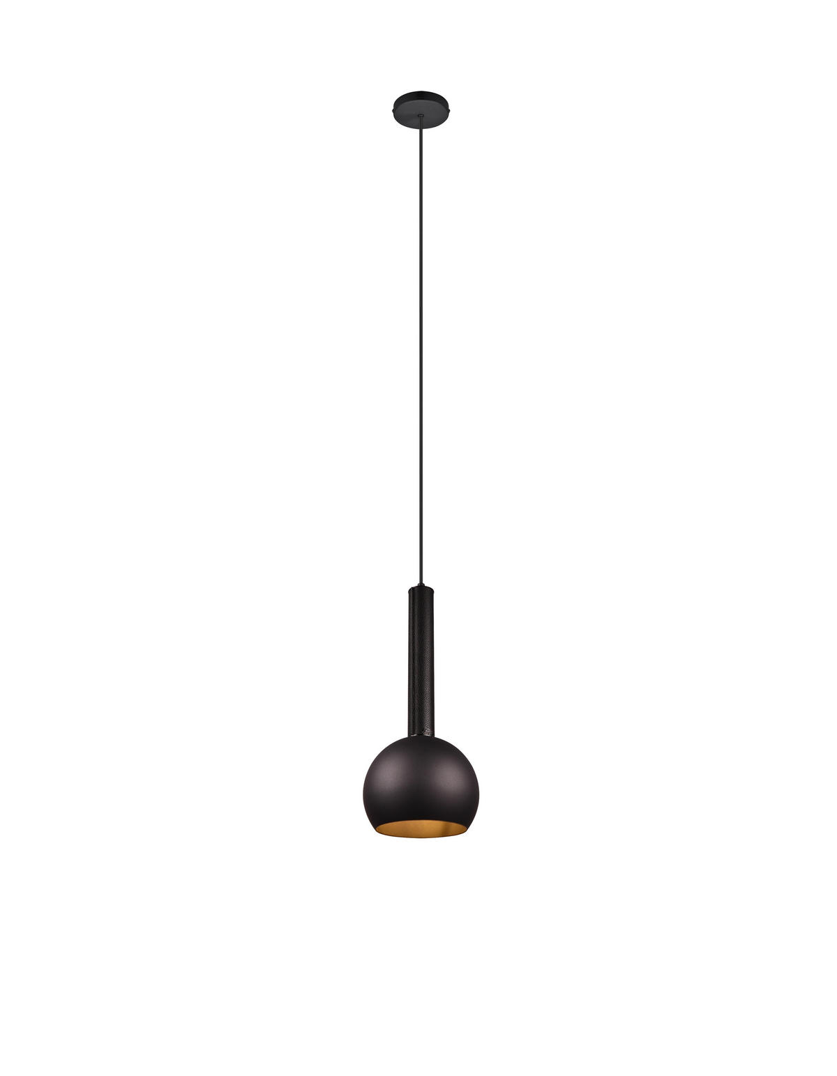 HÄNGELEUCHTE 20/200 cm  - Schwarz, Design, Leder/Metall (20/200cm) - Cinque