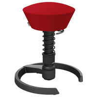 BÜROHOCKER Wollmischung Rot, Schwarz  - Rot/Schwarz, Basics, Textil/Metall (55/45,66/55cm) - Aeris