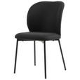 STUHL Leinenoptik Schwarz Pappel Sperrholz  - Schwarz, Design, Holz/Textil (49/84,5/58cm) - Carryhome