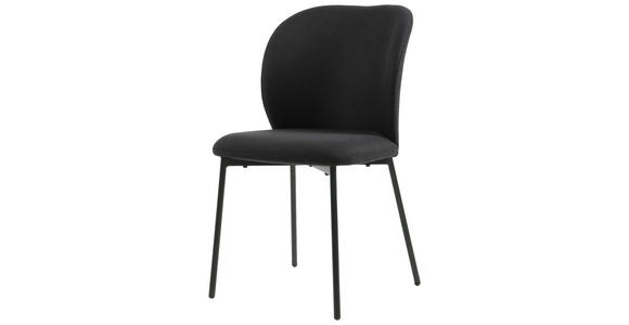STUHL Leinenoptik Schwarz Pappel Sperrholz - Schwarz, Design, Holz/Textil (49/84,5/58cm) - Carryhome