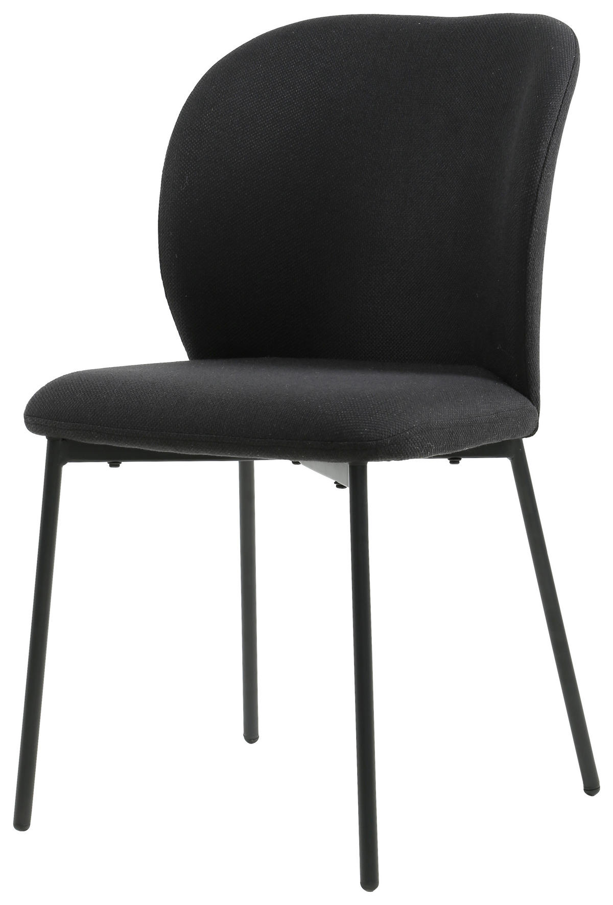STUHL Leinenoptik Schwarz Pappel Sperrholz  - Schwarz, Design, Holz/Textil (49/84,5/58cm) - Carryhome