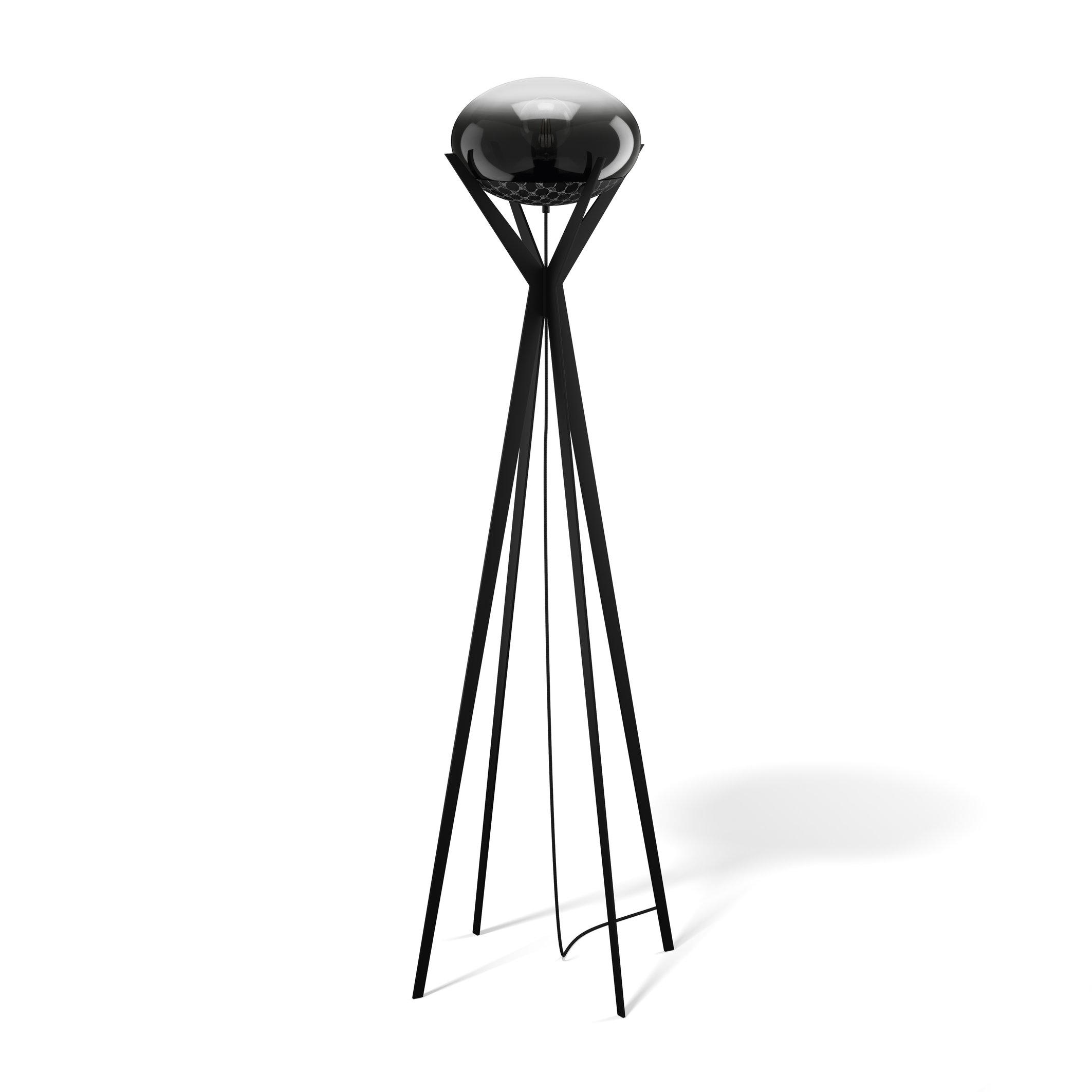 STEHLEUCHTE 40/162,5 cm    - Transparent/Schwarz, LIFESTYLE, Glas/Metall (40/162,5cm) - Joop!