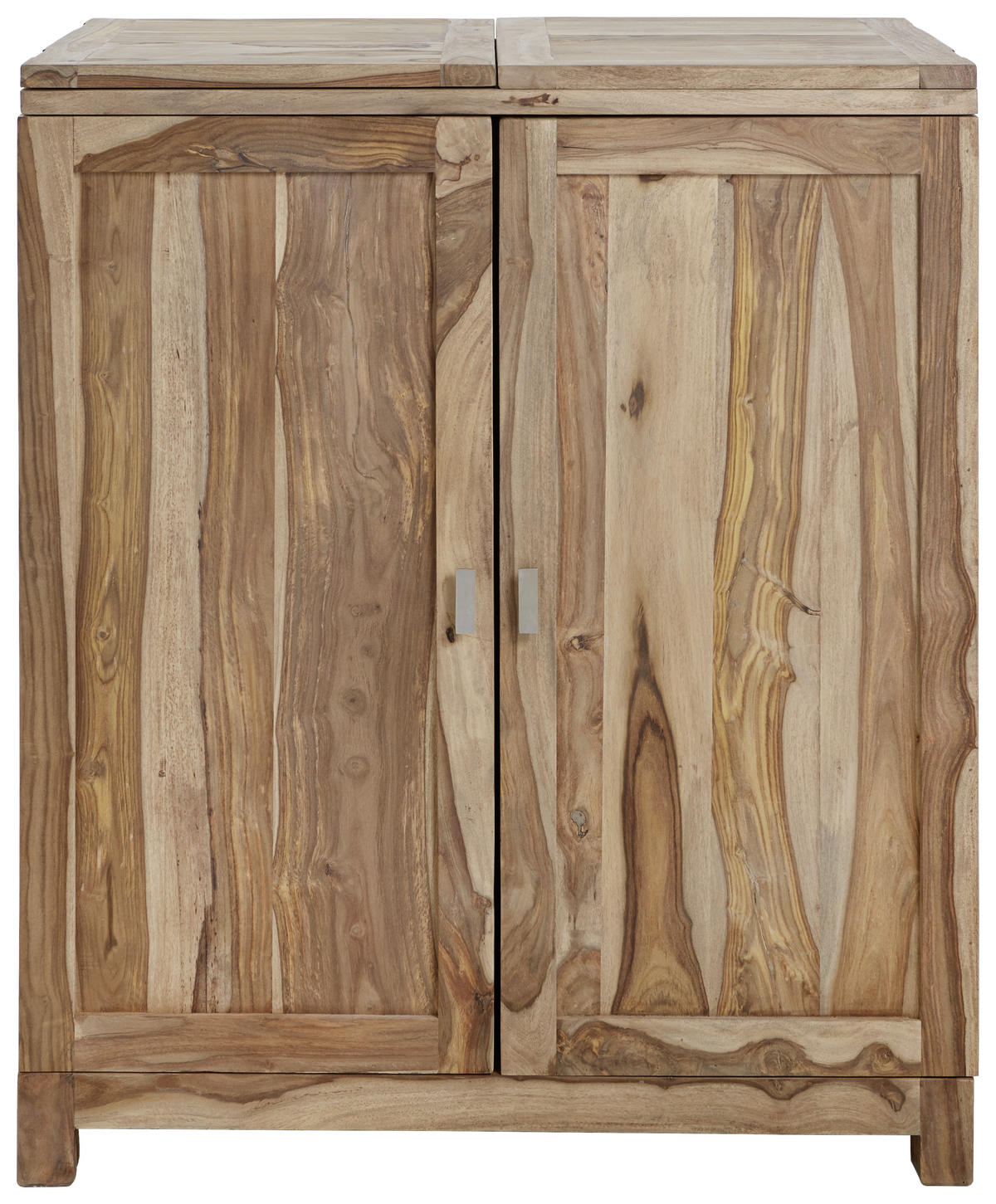 BAR Sheesham massiv Naturfarben  - Messingfarben/Sheeshamfarben, LIFESTYLE, Holz/Metall (100-202/122/55cm) - Landscape