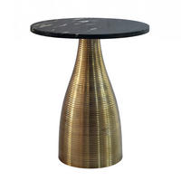 Masă Auxiliară din metal, piatră, 40/40/48 cm - auriu/negru, Design, metal/piatră (40/40/48cm) - Livetastic