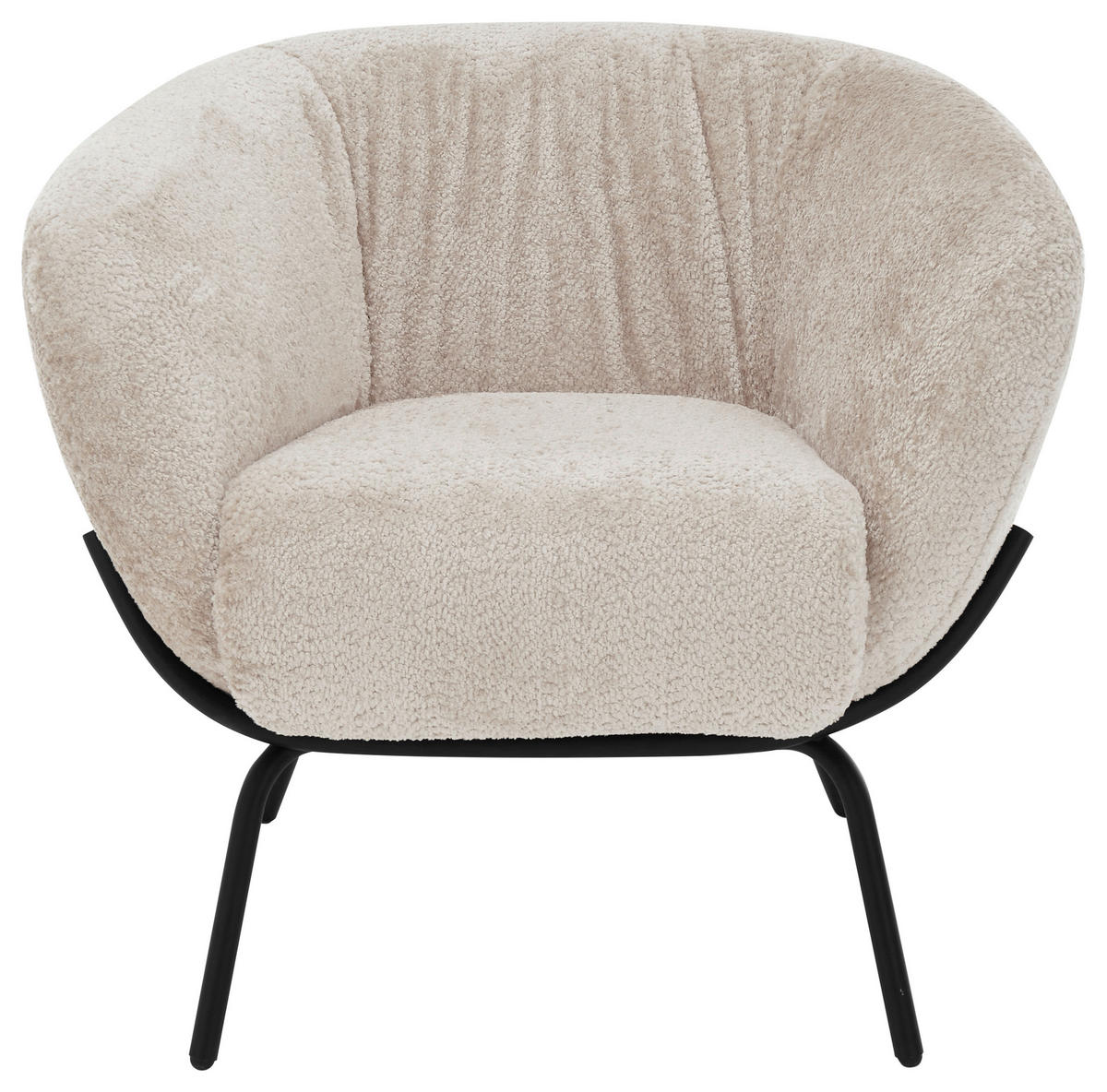 COCKTAILSESSEL - Creme/Schwarz, Design, Textil/Metall (79/71/74cm) - Lomoco