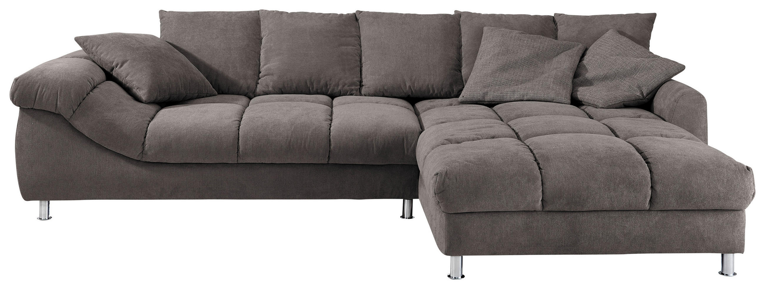 ECKSOFA in Webstoff Braun  337/228 cm  - Braun, Design, Textil/Metall (337/228cm) - Carryhome