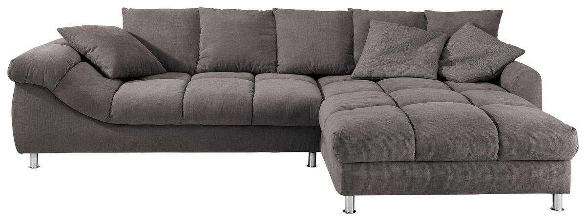 ECKSOFA in Webstoff Braun  337/228 cm  - Braun, Design, Textil/Metall (337/228cm) - Carryhome