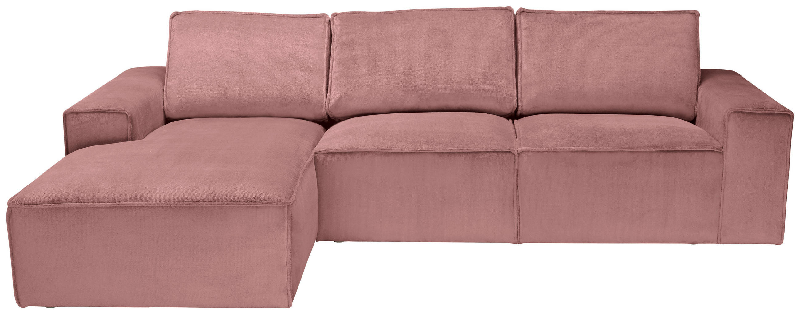ECKSOFA Rosa Chenille  - Schwarz/Rosa, KONVENTIONELL, Kunststoff/Textil (168/272cm) - Carryhome