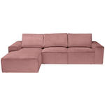 ECKSOFA Rosa Chenille  - Schwarz/Rosa, KONVENTIONELL, Kunststoff/Textil (168/272cm) - Carryhome
