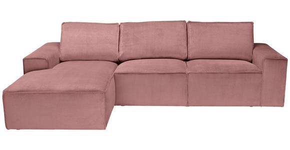 ECKSOFA Rosa Chenille  - Schwarz/Rosa, KONVENTIONELL, Kunststoff/Textil (168/272cm) - Carryhome