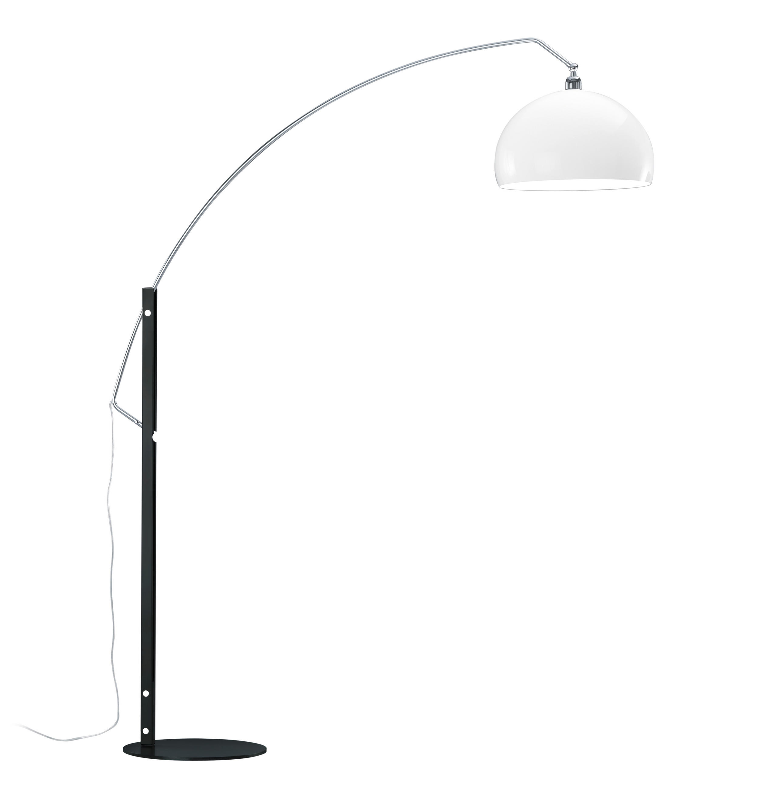 BOGENLEUCHTE 170/40/190 cm    - Chromfarben/Schwarz, Design, Kunststoff/Metall (170/40/190cm) - Helestra