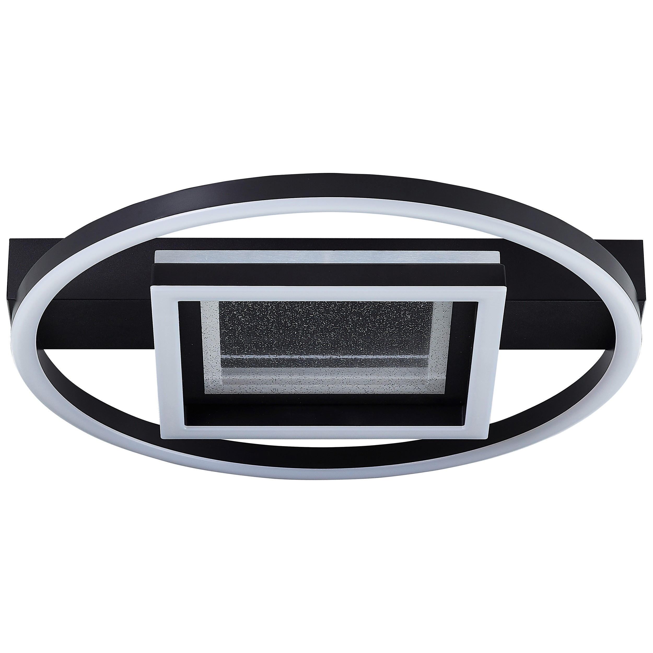 LED-DECKENLEUCHTE 37/6/37 cm   - Schwarz, Design, Kunststoff/Metall (37/6/37cm) - Brilliant