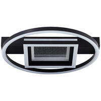 LED-DECKENLEUCHTE 37/6/37 cm   - Schwarz, Design, Kunststoff/Metall (37/6/37cm) - Brilliant