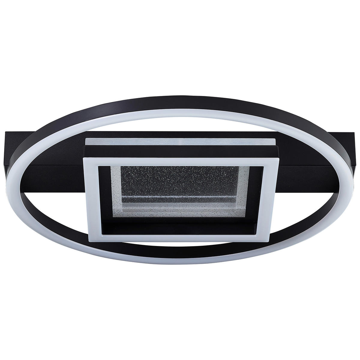 LED-DECKENLEUCHTE 37/6/37 cm   - Schwarz, Design, Kunststoff/Metall (37/6/37cm) - Brilliant