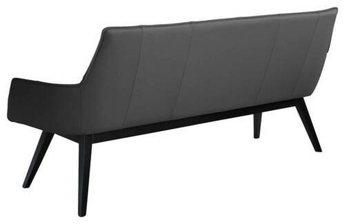 SITZBANK 160/89,5/64 cm  in Anthrazit  - Anthrazit/Schwarz, Design, Leder/Holz (160/89,5/64cm) - Novel