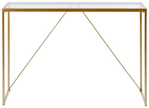 KONSOLENTISCH in Metall, Glas 111/30/76 cm    - Transparent/Goldfarben, KONVENTIONELL, Glas/Metall (111/30/76cm) - Livetastic