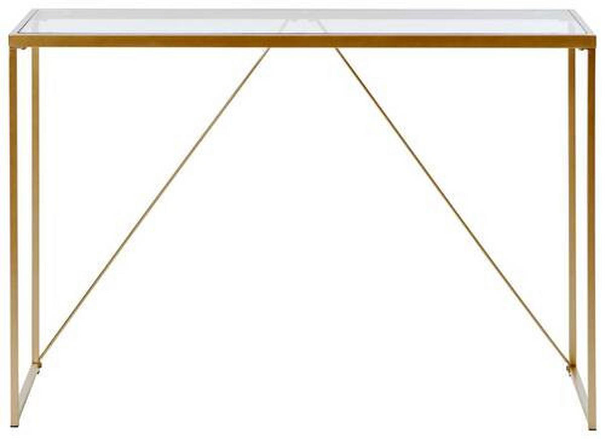 KONSOLENTISCH Goldfarben, Transparent  - Transparent/Goldfarben, KONVENTIONELL, Glas/Metall (111/30/76cm) - Livetastic