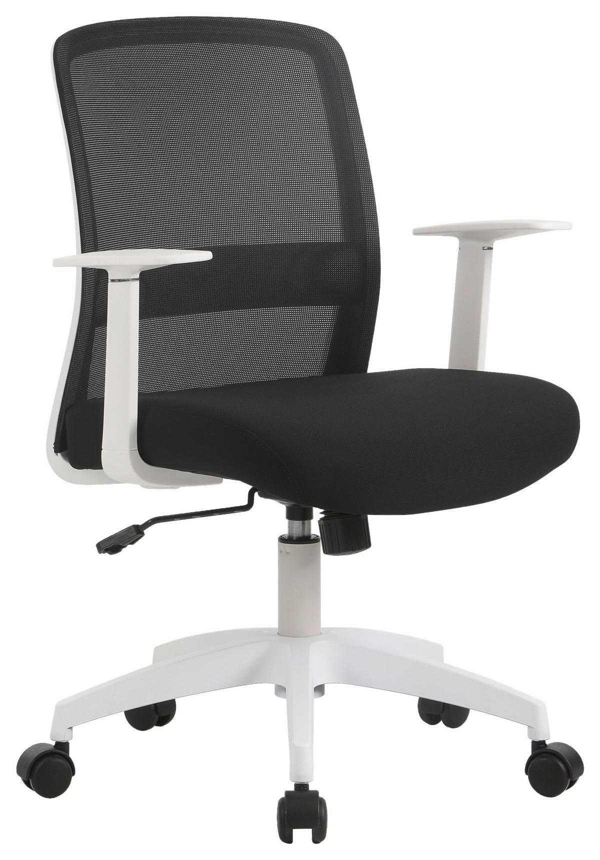 DREHSTUHL Netzbespannung, Webstoff Schwarz, Weiß  - Schwarz/Weiß, KONVENTIONELL, Kunststoff/Textil (60/86,5-94,5/60cm) - Xora