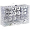 CHRISTBAUMKUGEL-SET  - Silberfarben, Trend, Kunststoff (36/23/12cm) - X-Mas